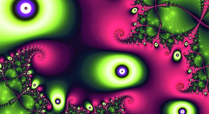 Geometric Wall Art featuring the digital art Abstract Super Eyes Pink by Don Northup