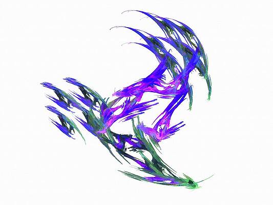 Wall Art featuring the digital art Abstract Throwing Star Blue by Don Northup