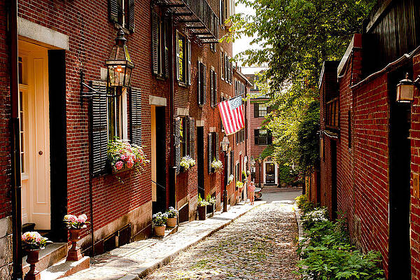 Acorn Street, Beacon Hill, Boston Ma by Claudia Uripos