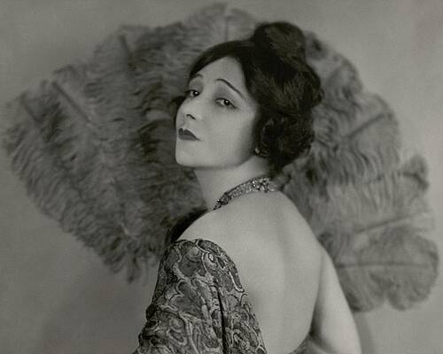 Wall Art featuring the photograph Actress Fania Marinoff Holding A Fan by Charlotte Fairchild