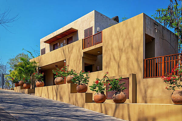 Facade Wall Art featuring the digital art Adobe Facade by Claudia Uripos