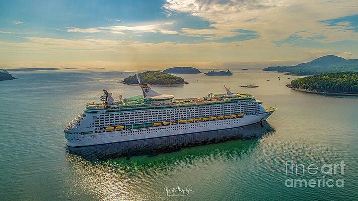 Maine Photograph - Adventure Of The Seas, Bar Harbor by Veterans Aerial Media LLC