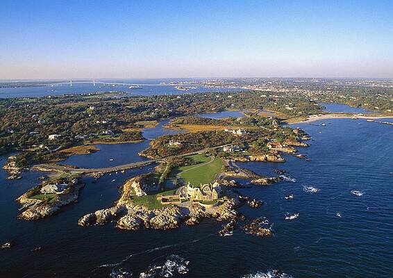 Travel Digital Art - Aerial Of Newport, Rhode Island by Massimo Borchi