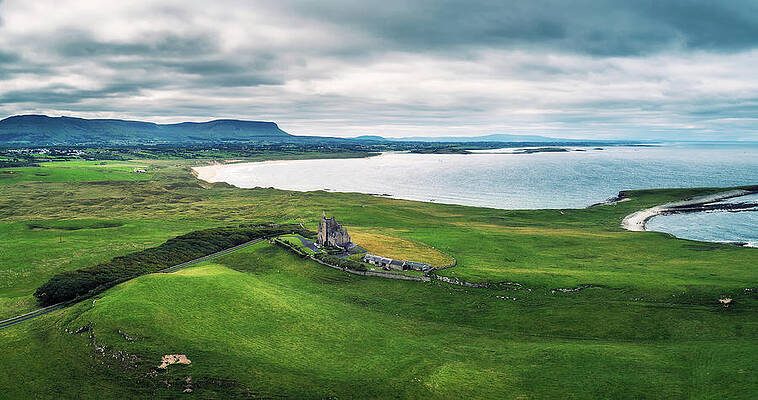Sky Photograph - Aerial Panorama Of Classiebawn Castle In Ireland by Miroslav Liska