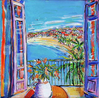 Wall Art featuring the painting Afternoon View Over The Bay by Seeables Visual Arts