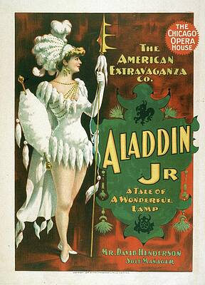 Strobridge And Co Lith Painting - Aladdin Jr. A Tale Of A Wonderful Lamp by Strobridge And Co. Lith.