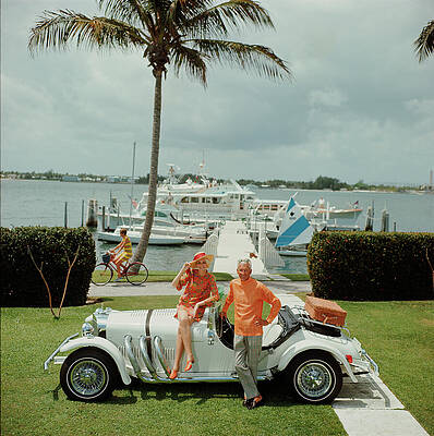Vintage Convertible by the Marina Wall Art