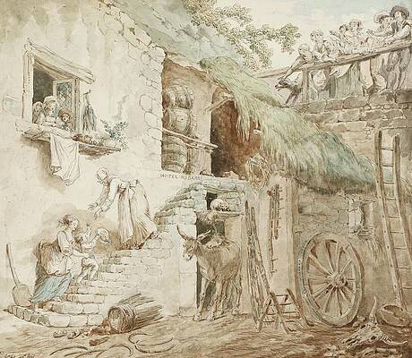 Hubert Robert Painting - Allegorie De La Chute De La Famille Du Barry by Hubert Robert