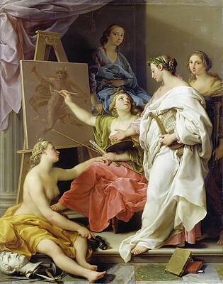Pompeo Batoni Painting - Allegory Of The Arts by Pompeo Batoni
