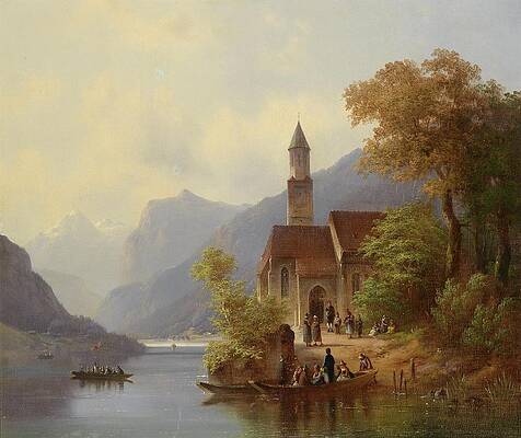 Religion Wall Art featuring the painting Am Heimweg Von Der Sonntagsmesse by Anton Doll
