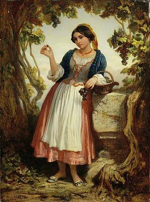Traditional Painting - An Italian Peasant Girl by Dominique Louis Papety