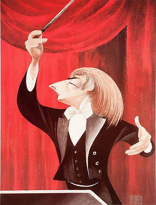 Music Drawing - Andre Previn by Al Hirschfeld