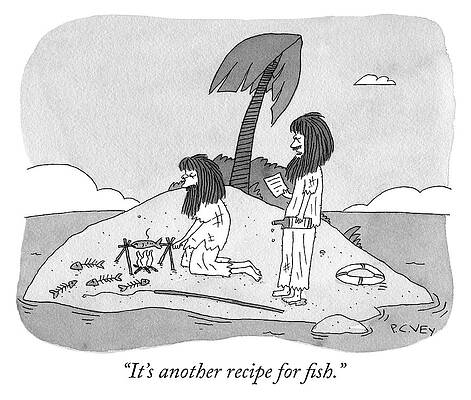 Desert Island Fish Recipe Drawing
