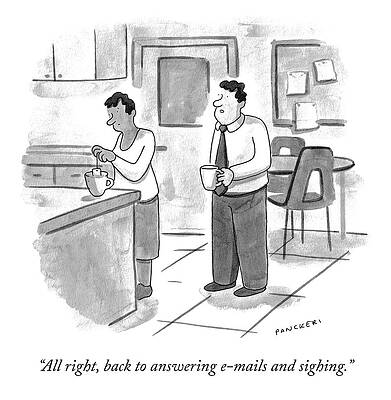 Office Coffee Break Humor Wall Art