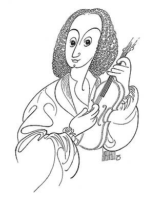 Music Drawing - Antonio Vivaldi by Al Hirschfeld