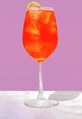 Juice Wall Art featuring the digital art Aperol-kombucha Spritz by Emma Fishman
