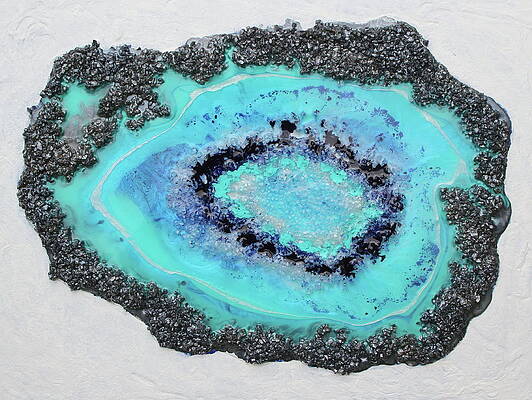 Textured Painting - Aqua Geode by Madeleine Arnett