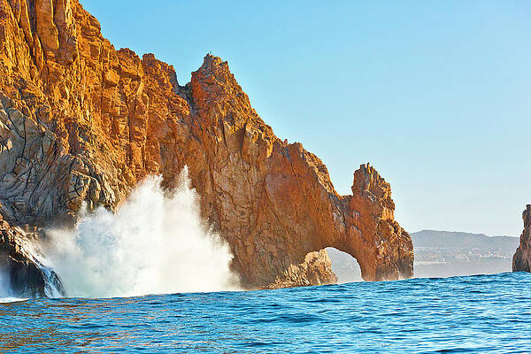 Empty Wall Art featuring the digital art Arch & Waves, Cabo San Lucas, Mexico by Pietro Canali