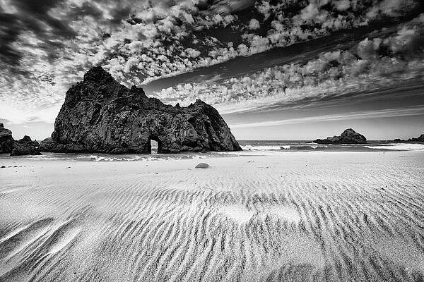Dramatic Black and White Coastal Scene Wall Art
