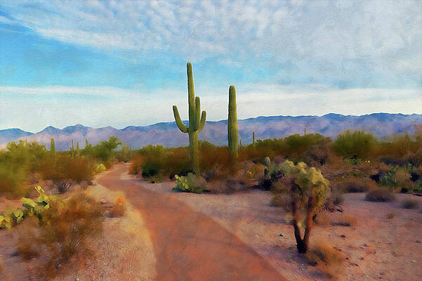 Landscape Painting - Arizona Landscape - 02 by AM FineArtPrints