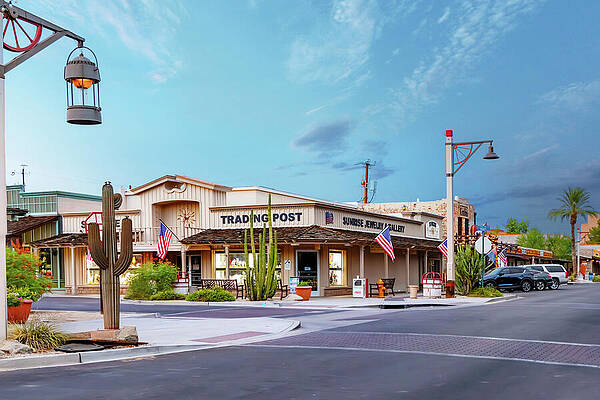 Lamp Wall Art featuring the digital art Arizona, Scottsdale, Historic Old Town by Claudia Uripos
