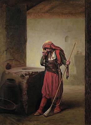 Jean Leon Gerome Painting - Arnaut Drinking by Jean-leon Gerome