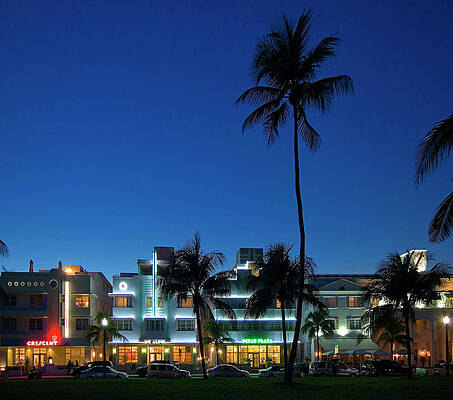 Facade Wall Art featuring the digital art Art Deco Hotels by Franco Cogoli