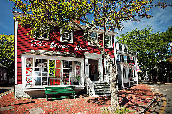 Facade Wall Art featuring the digital art Art Gallery & Store, Nantucket, Ma by Claudia Uripos
