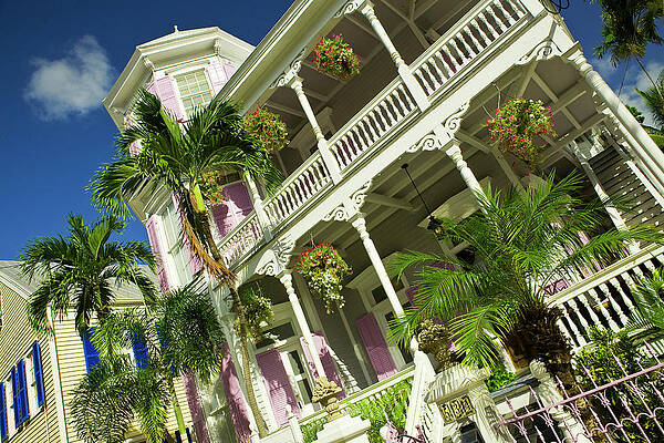 Facade Wall Art featuring the digital art Artist House Hotel In Key West by Laura Zeid
