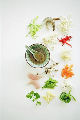 Asian Still Life Featuring A Soup Bowl Print