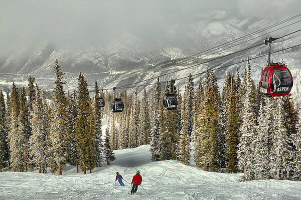 Mountain Wall Art featuring the photograph Aspen Skiers Under The Gondola by Adam Jewell