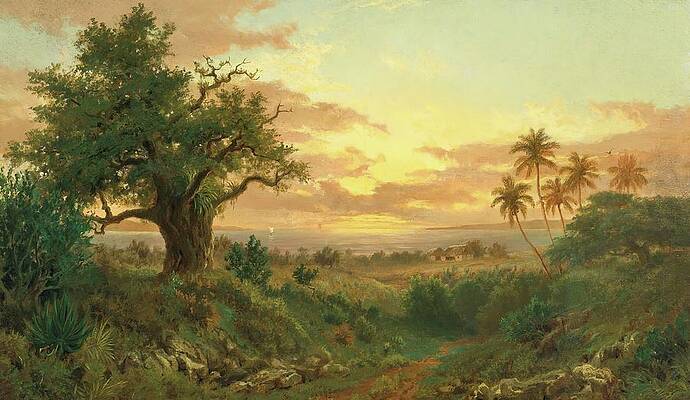 Yellow Wall Art featuring the painting Atardecer by Esteban Chartrand