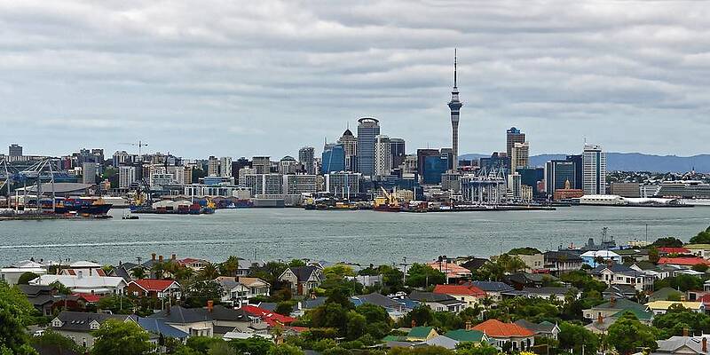 Architecture Wall Art featuring the photograph Auckland Skyline by KJ Swan