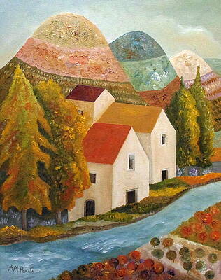 Charming Countryside Scene Painting