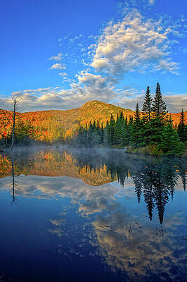 Cloud Wall Art featuring the photograph Autumn Sky, Mountain Pond by Jeff Sinon