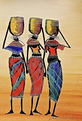 Basket Painting - B-304 by Martin Bulinya