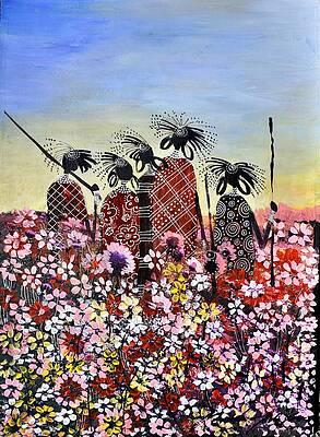 Kenya Wall Art featuring the painting B-385 by Martin Bulinya