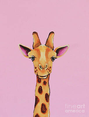 Wall Art featuring the painting Baby Giraffe by Lucia Stewart