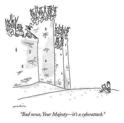 Castle Guards Facing Cyberattack Wall Art