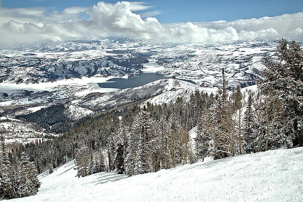 Snowy View of Jordanelle Reservoir Wall Art