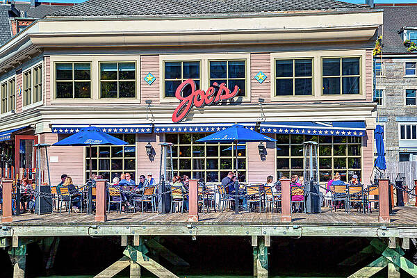 U S Wall Art featuring the digital art Bar & Grill, Harborwalk, Boston Ma by Lumiere