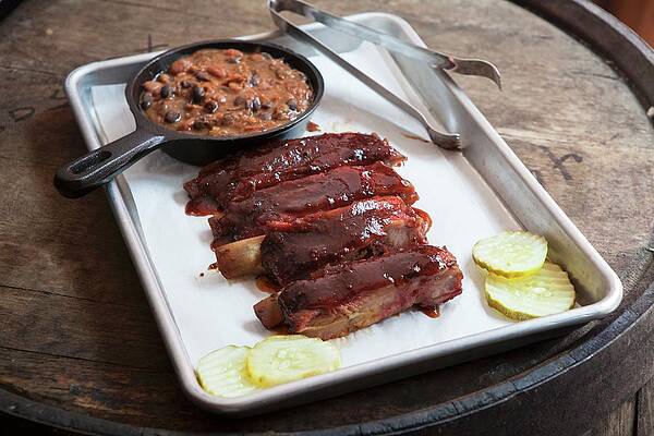 Barbecue Ribs With Chilli And Gherkins Print