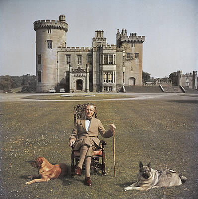 Man with Dogs at a Castle Wall Art