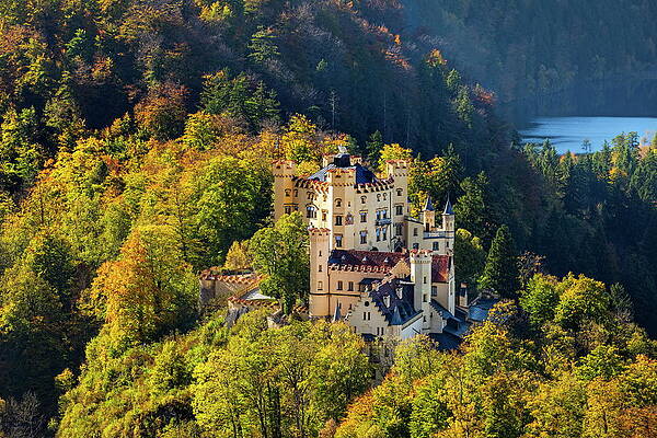 Germany Wall Art featuring the digital art Bavaria, Hohenschwangau Castle by Reinhard Schmid
