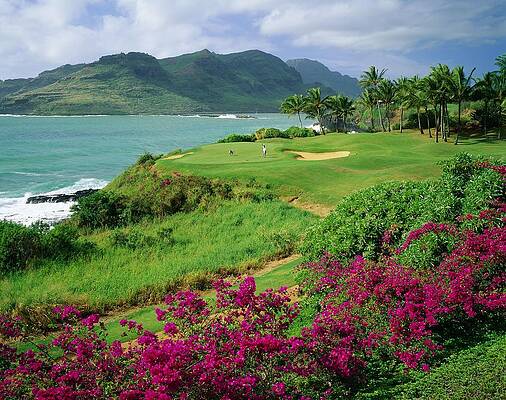 Nature Wall Art featuring the digital art Bay & Golf Course by Giovanni Simeone