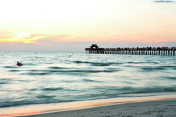 Florida Wall Art featuring the digital art Beach In Naples Florida by Laura Zeid