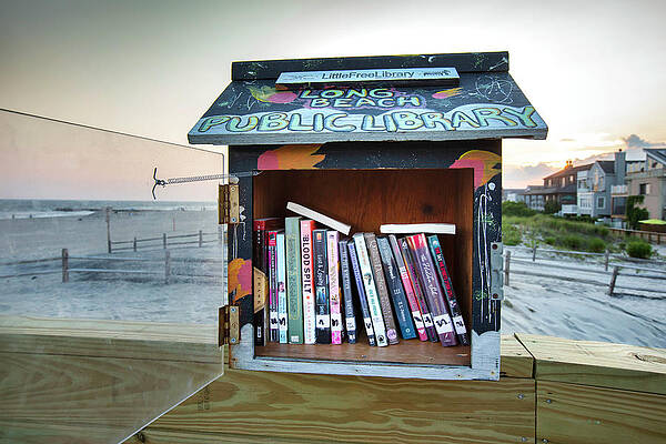 Wall Art featuring the digital art Beach Library, Long Beach, Ny by Claudia Uripos