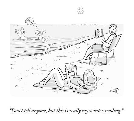 Relax Drawing - Beach Reading by Ellis Rosen