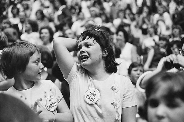 Excited Fans at a Concert Wall Art