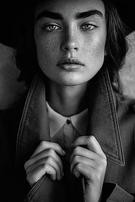 Woman in a Dark Coat Wall Art
